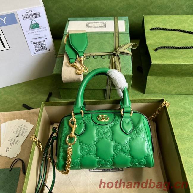 Gucci GG Matelasse leather top handle bag 702251 Bright green