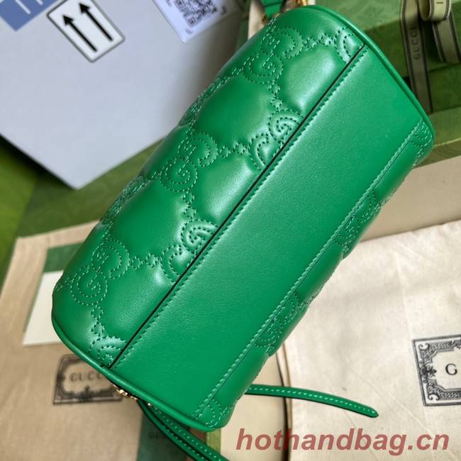 Gucci GG Matelasse leather top handle bag 702251 Bright green