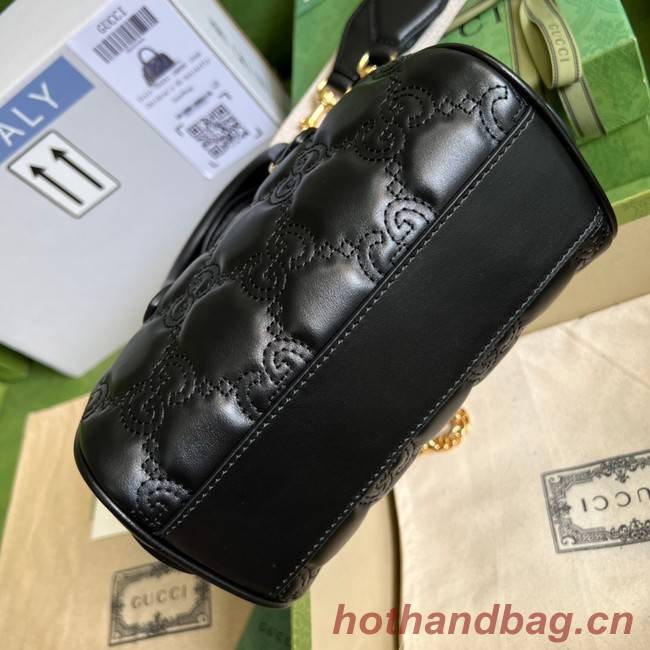 Gucci GG Matelasse leather top handle bag 702251 black