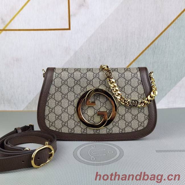 Gucci GG Supreme canvas Blondie shoulder bag 699268 Brown