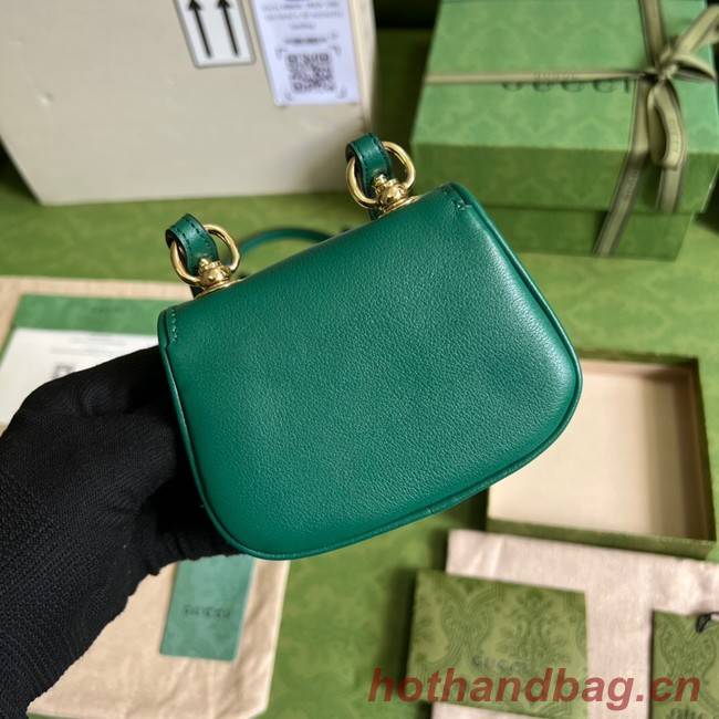 Gucci mini Blondie card case wallet 698635 Emerald green