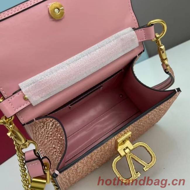 VALENTINO GARAVANI VSLING Shiny diamond Mini totebag XW2B1G9 pink&gold-Tone Metal