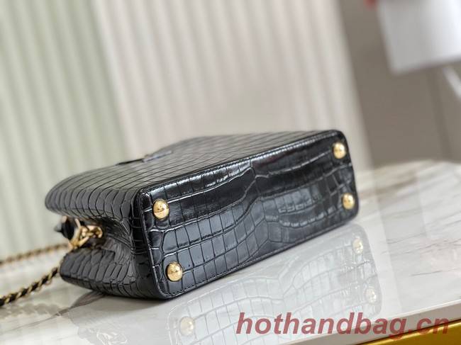 Louis Vuitton crocodile skin CAPUCINES BB M81190 black