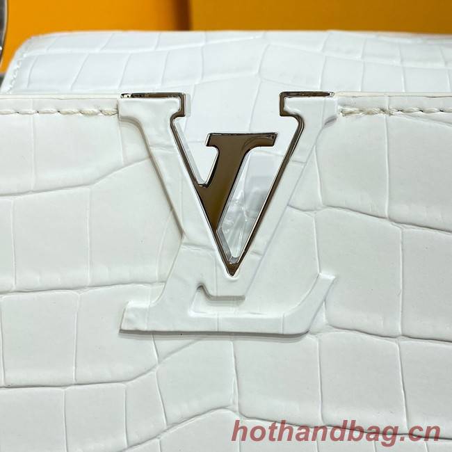 Louis Vuitton crocodile skin CAPUCINES BB M81190 white