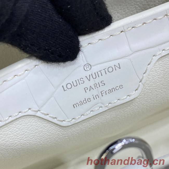 Louis Vuitton crocodile skin CAPUCINES BB M81190 white