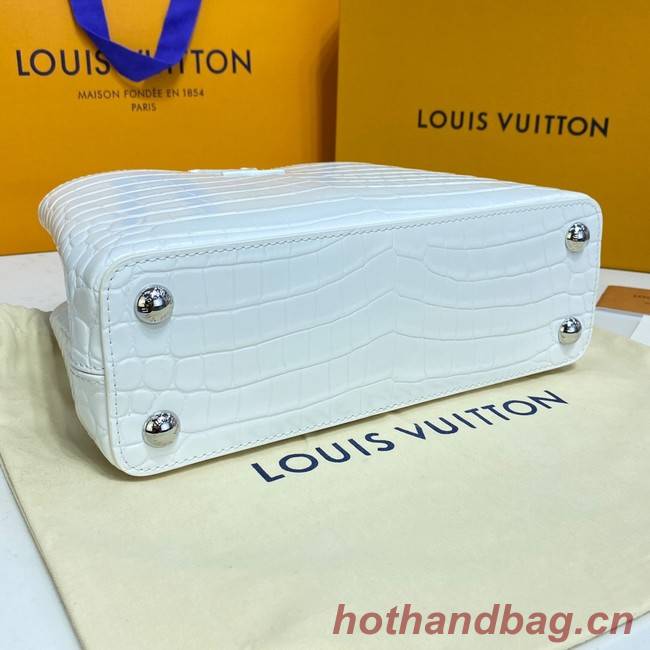 Louis Vuitton crocodile skin CAPUCINES BB M81190 white