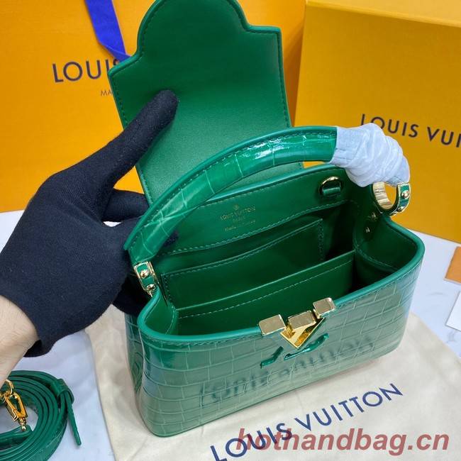 Louis Vuitton crocodile skin CAPUCINES MINI M81190 green