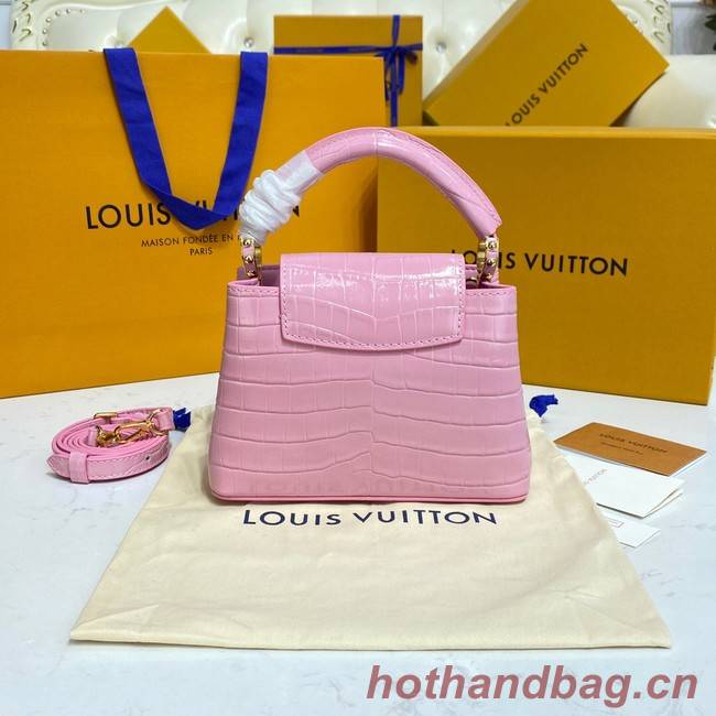 Louis Vuitton crocodile skin CAPUCINES MINI M81190 pink