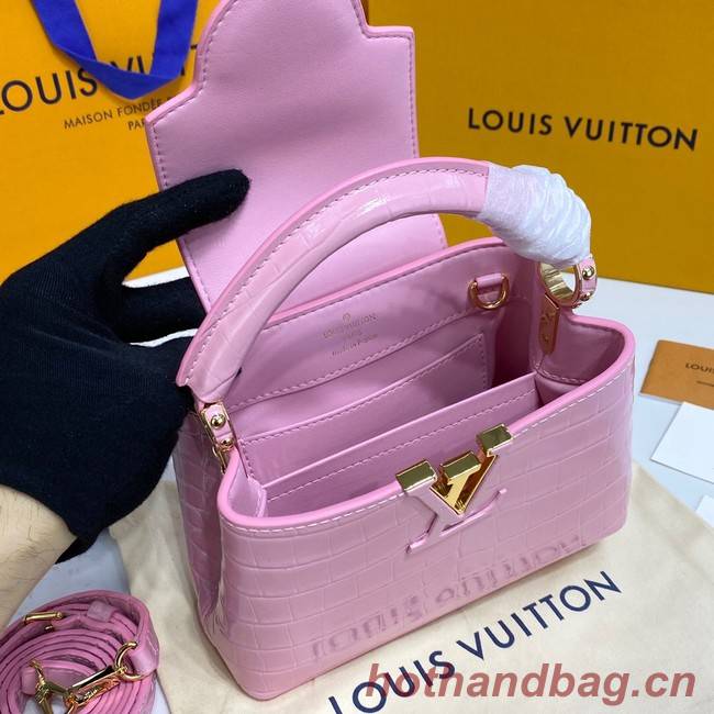 Louis Vuitton crocodile skin CAPUCINES MINI M81190 pink