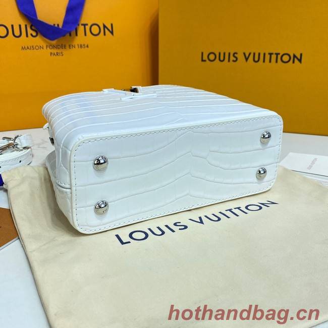 Louis Vuitton crocodile skin CAPUCINES MINI M81190 white