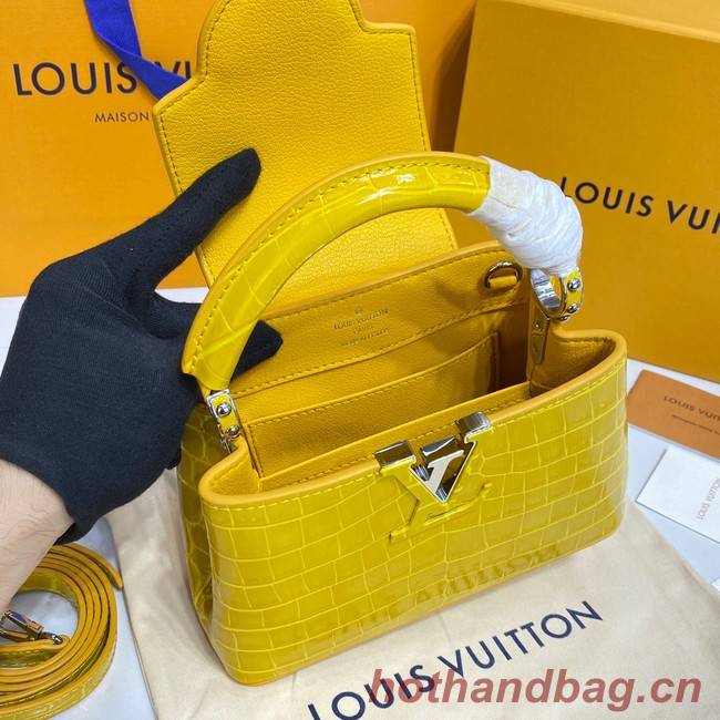 Louis Vuitton crocodile skin CAPUCINES MINI M81190 yellow