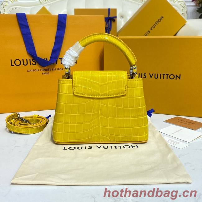 Louis Vuitton crocodile skin CAPUCINES MINI M81190 yellow