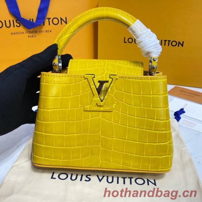 Louis Vuitton crocodile skin CAPUCINES MINI M81190 yellow