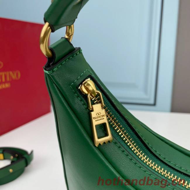 VALENTINO GARAVANI STUD SIGN Calf Leather Hobo bag 1W2B0K69 green