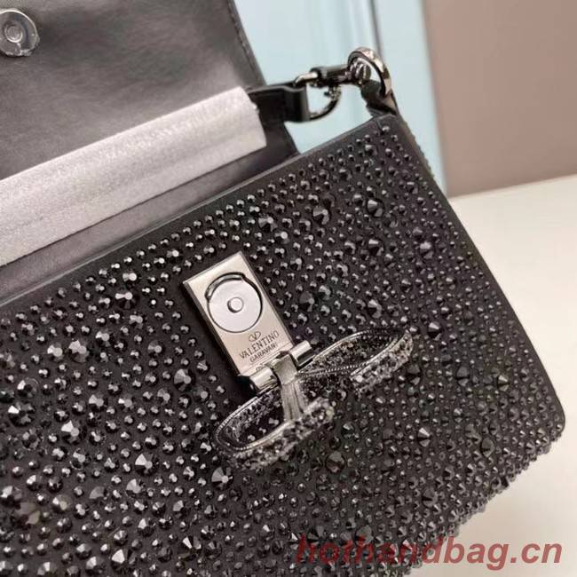 VALENTINO GARAVANI VSLING Shiny diamond Mini totebag XW2B1G9 black&black-Tone Metal