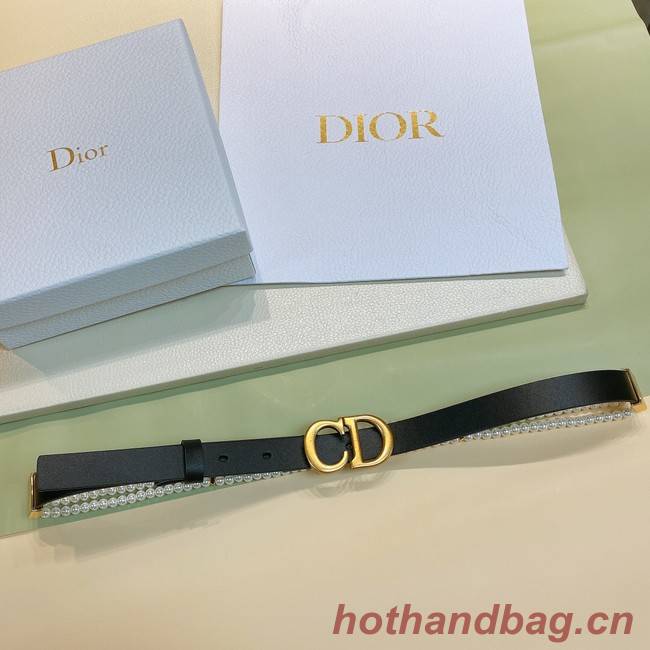 DIOR CARO PEARLS BELT 22 MM B0286UWFR black