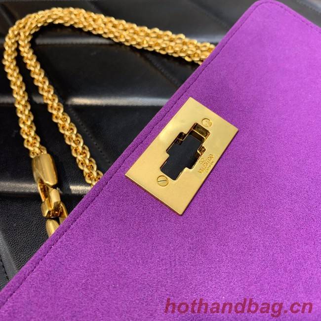 VALENTINO GARAVANI Roman Stud soft sheep leather chain shoulder bag VW0B0I82 purple