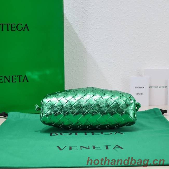 Bottega Veneta Mini intrecciato leather clutch with strap 585852 green