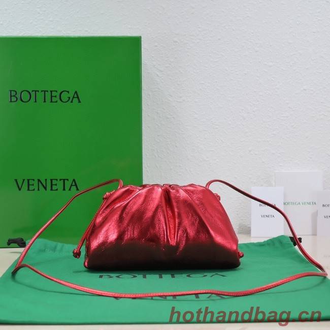 Bottega Veneta Mini intrecciato leather clutch with strap 585852 red