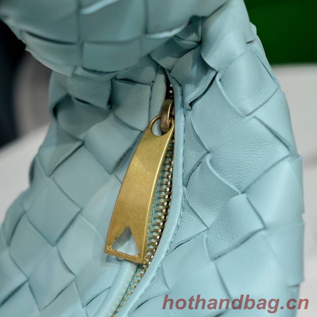 Bottega Veneta Mini intrecciato leather top handle bag 651876 Teal Washed