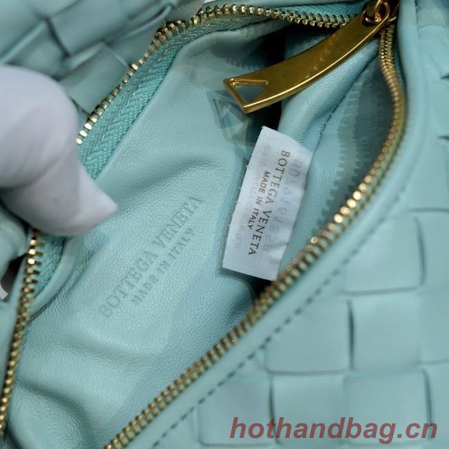 Bottega Veneta Mini intrecciato leather top handle bag 651876 Teal Washed