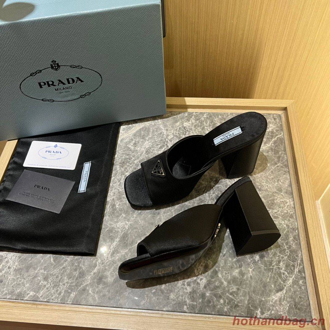 Prada Sandals Shoes PD36520 Silk Black