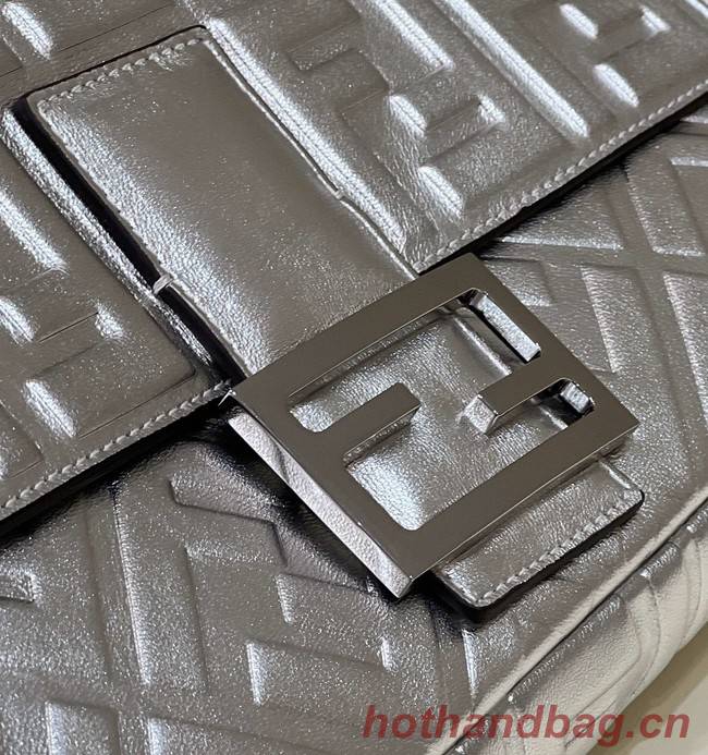 Fendi Baguette Large leather bag 8BR771A silver