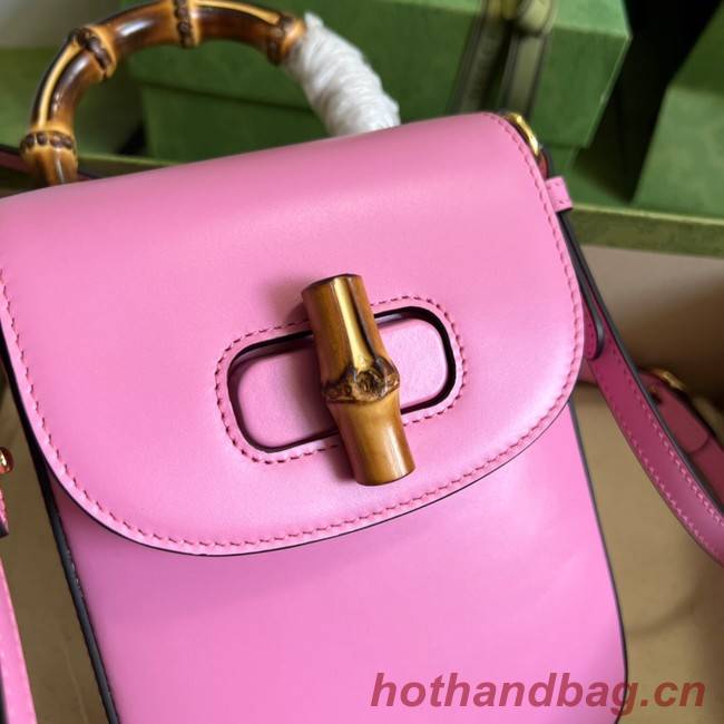 Gucci Bamboo mini handbag 702106 pink