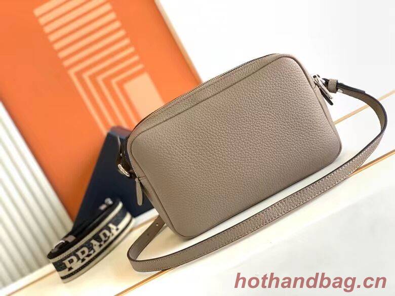 Prada Leather bag with shoulder strap 1DB820 gray