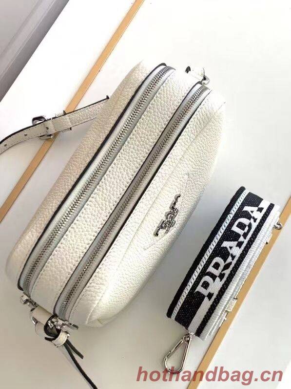 Prada Leather bag with shoulder strap 1DB820 white