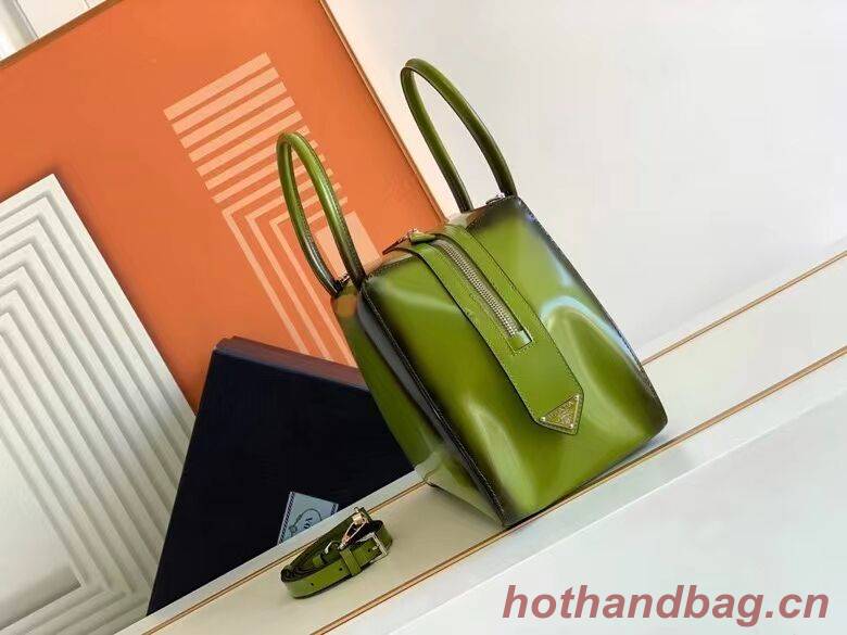 Prada leather tote bag 1BD663A green