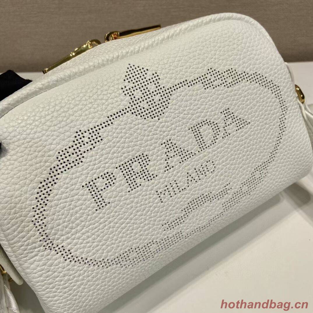 Prada Leather bag with shoulder strap 1DH781 white