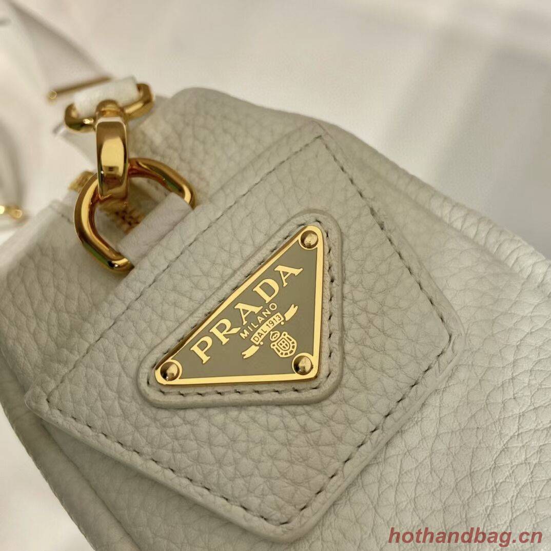 Prada Leather bag with shoulder strap 1DH781 white