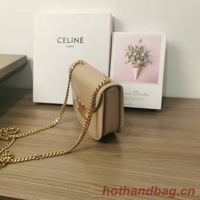 Celine TEEN CHAIN BESACE TRIOMPHE IN SHINY CALFSKIN 110973 Light Apricot