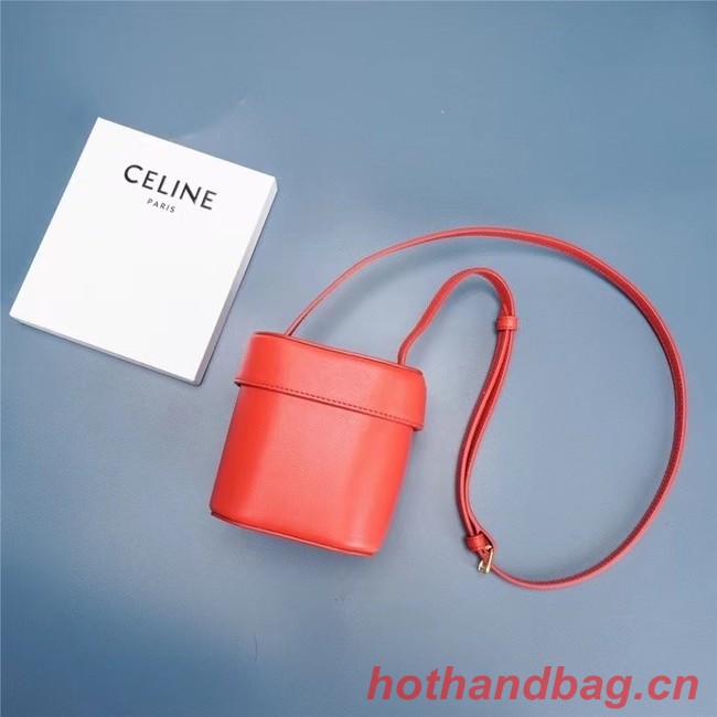 Celine MINI TEEN CLASSIC BAG IN BOX CALFSKIN 199263 red