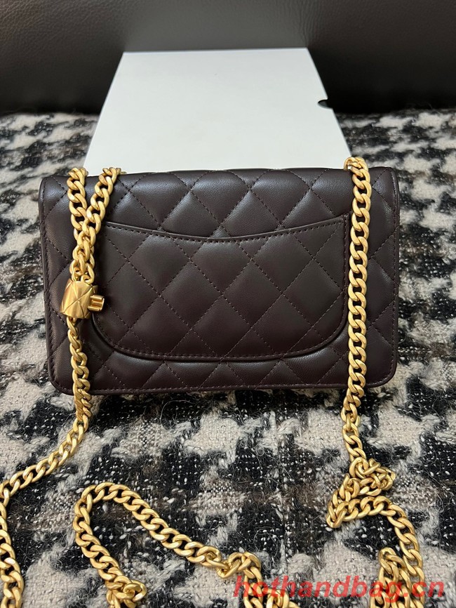 Chanel WALLET ON CHAIN Lambskin & Gold-Tone Metal AP3043 Black