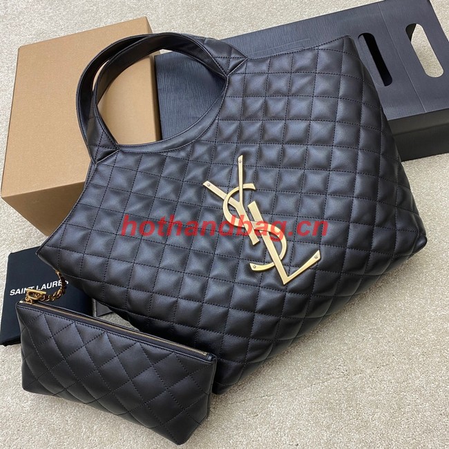 Yves Saint Laurent ICARE MAXI SHOPPING BAG IN QUILTED LAMBSKIN 698652 Black