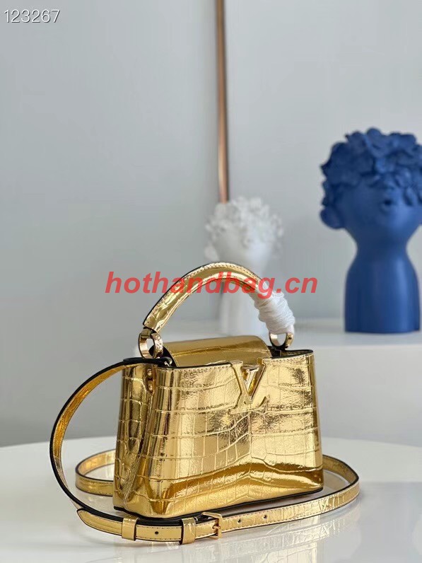 Louis Vuitton crocodile skin CAPUCINES MINI M48865 gold