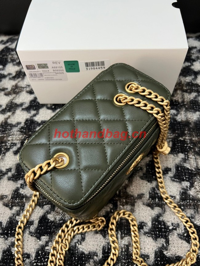 CHANEL VANITY WITH CHAIN 68106 blackish green