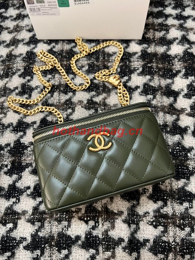 CHANEL VANITY WITH CHAIN 68106 blackish green