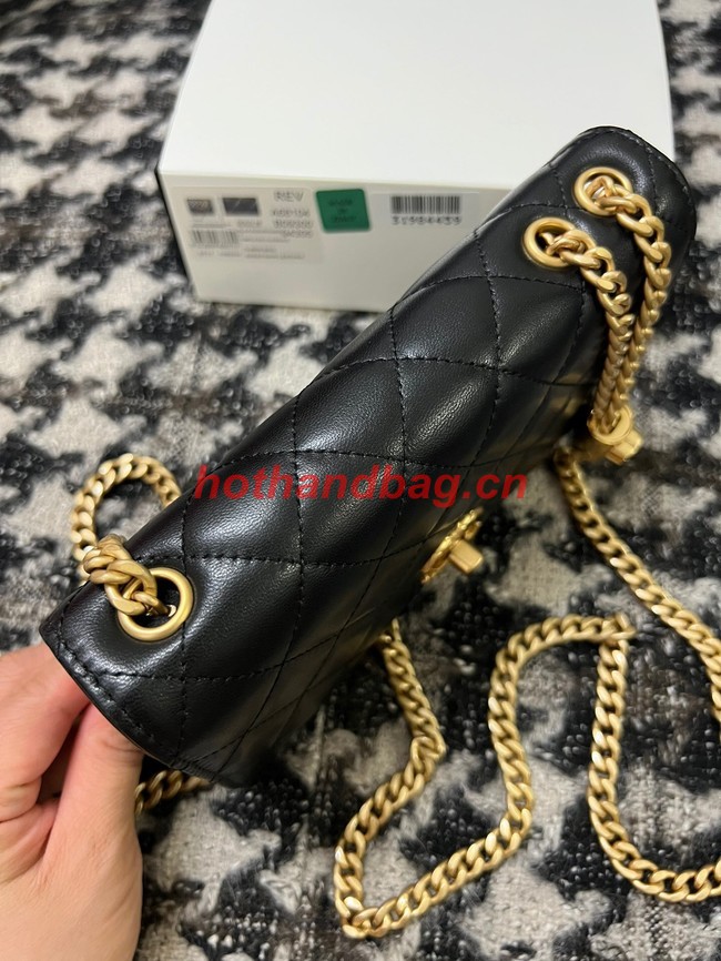 Chanel WALLET ON CHAIN Lambskin & Gold-Tone Metal AP3043 black