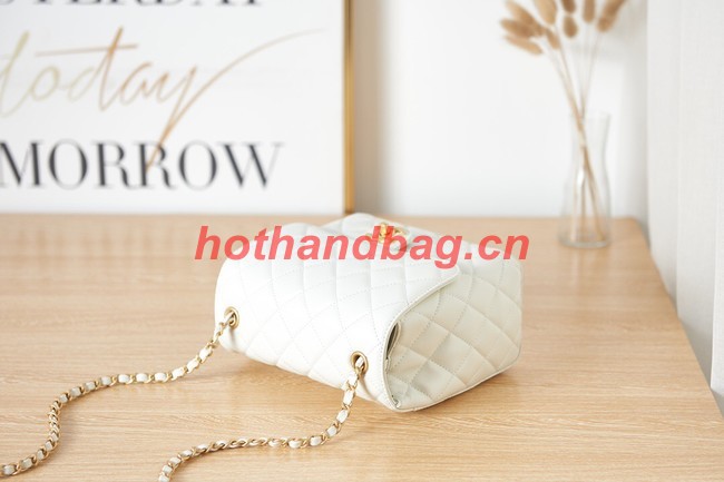 Chanel Lambskin MINI FLAP BAG AS3648 white