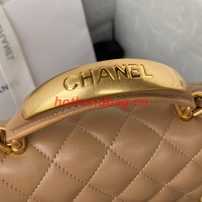 Chanel MINI FLAP BAG WITH TOP HANDLE AS2431 apricot