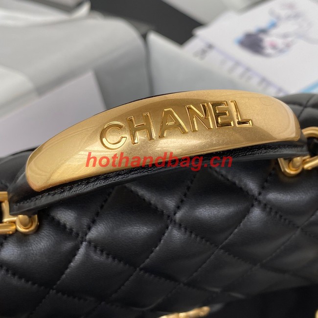 Chanel MINI FLAP BAG WITH TOP HANDLE AS2431 black