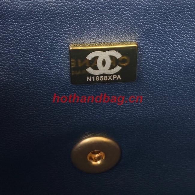 Chanel MINI FLAP BAG WITH TOP HANDLE AS2431 dark blue