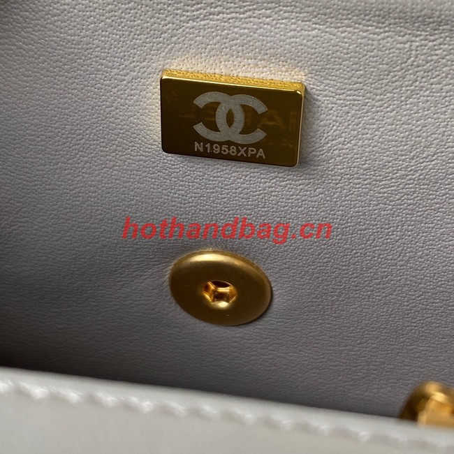 Chanel MINI FLAP BAG WITH TOP HANDLE AS2431 gray