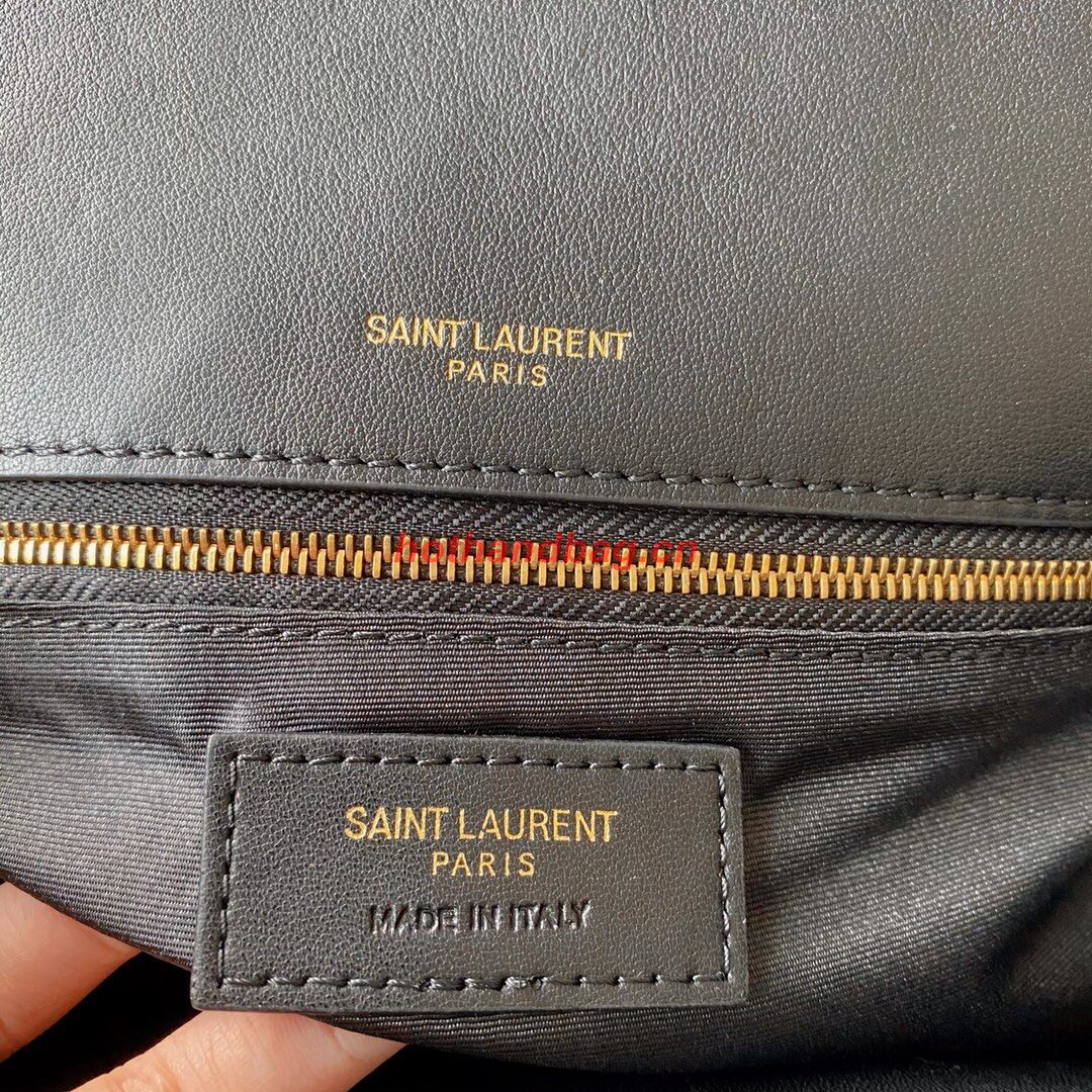 SAINT LAURENT NIKI MEDIUM CHAIN BAG IN RAFFIA 498894 BLACK