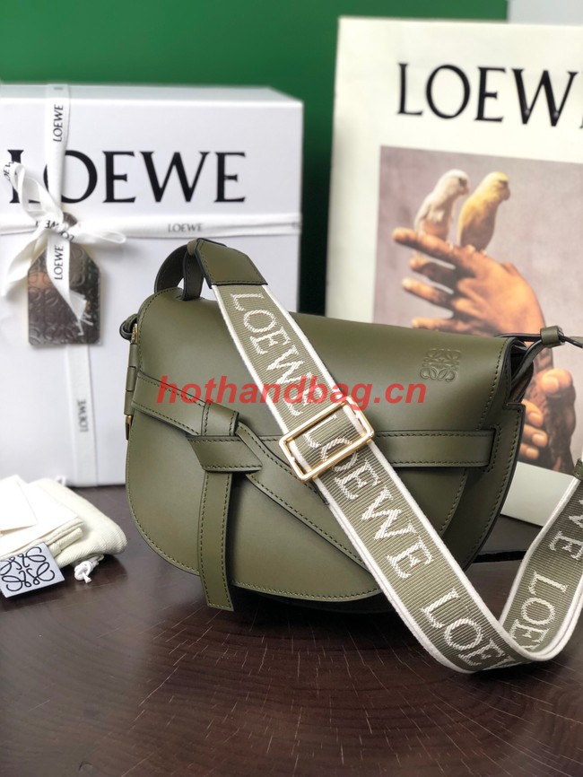 Loewe small Crossbody Bags Original Leather 8087 blackish green