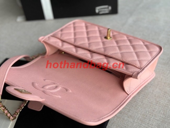 Chanel MINI FLAP BAG WITH TOP HANDLE AS3652 pink