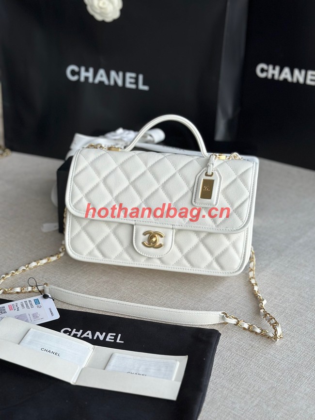 Chanel SMALL FLAP BAG WITH TOP HANDLE AS3653 white